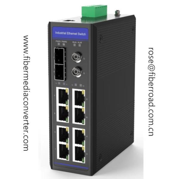 8x10/100/1000Base-TX to 2x1000Base-Fx SFP with 2x1000Base-FX Bypass  Managed Industrial Fiber Switch