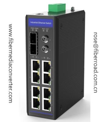 8x10/100/1000Base-TX to 2x1000Base-Fx SFP with 2x1000Base-FX Bypass  Managed Industrial Fiber Switch