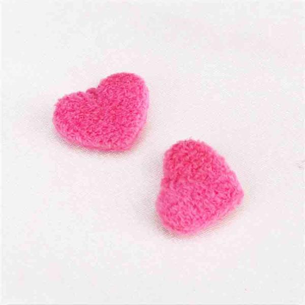 Pink Plush Heart Applique Padded Applique Crafts For Love Decoration Valentines Day