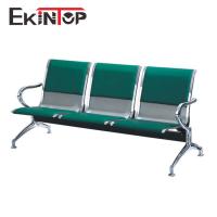 Chaises vertes de refuge d'aéroport, chaise de Seater de l'acier 3 avec le cuir synthétique