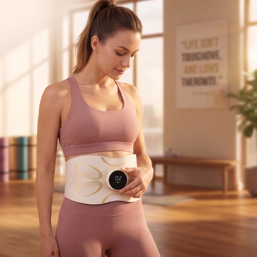 Smart Abdominal Toning Belt Portable Waist Muscle Activator Belly Fat Burning Stomach Cellulite Lower Back Massage