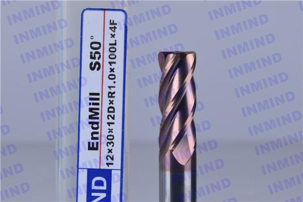 10mm/12mm Corner Radius end mill upto HRC65 4 Flute  high hardness R0.5 Corner  TiSiN Coating