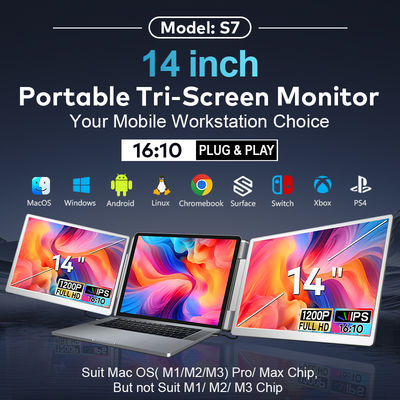 Type C & HD Port 14 Inch Portable Monitor LCD Computer Monitor Extension