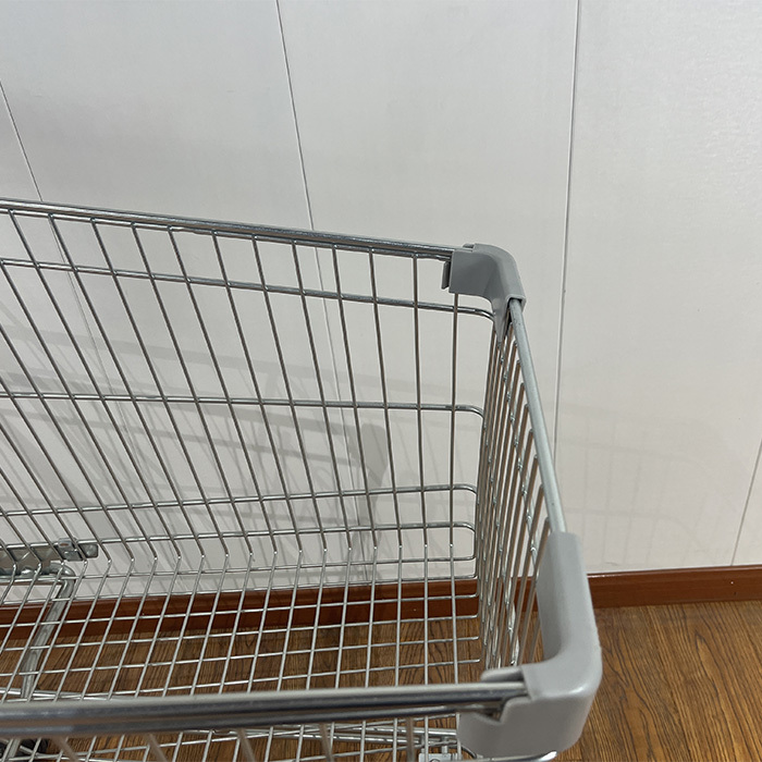 Asian Style Supermarket Metal Shopping Trolley with Four Wheels