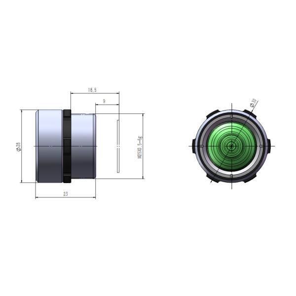 Широкоформатный объектив фотоаппарата F1.0 19MM Uncooled ультракрасный