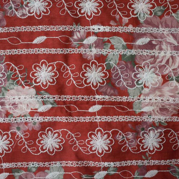 Waterproof Organic Cotton Fabric Weft Printed Embroidered 60S 105 Gsm