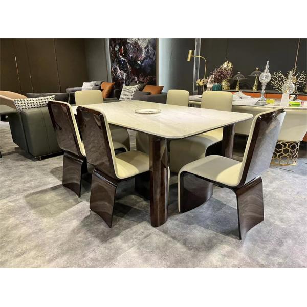 OEM Luxury Modern Furnitures Grey Counter Height Leather Upholstered Dining Chairs