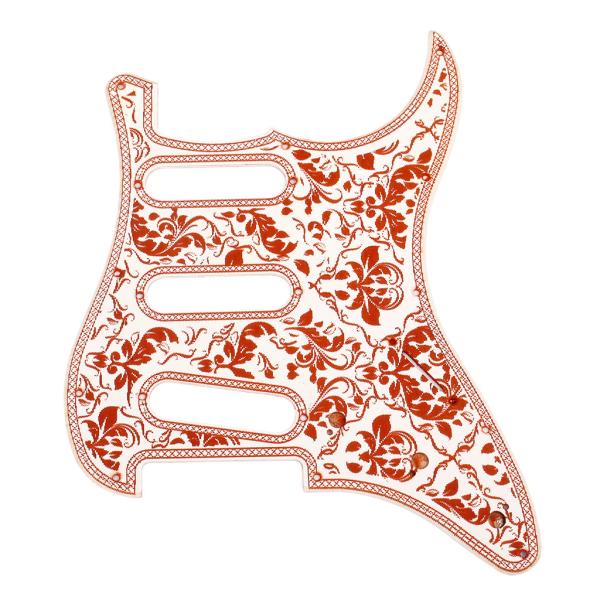 3Ply SSS Electric Guitar Pickguard 11-Hole White Pearl Flower Patter Scratch Plate For ST Style Guitar Accessories