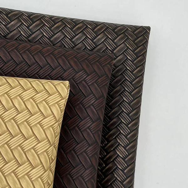 Pvc Big Mat Weave Pattern Artificial Synthetic Leather Packaging Wallet Box Shoes Notebook Faux Leather Fabric