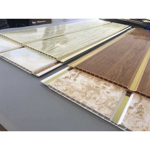 10 Inch Latin America Ceiling Decorative PVC Panels With Golden Lines