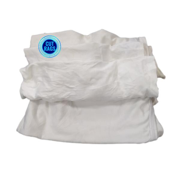 Water & oil absorbency 100% cotton white knitting T shirt rags for marine oil cleaning Industries 4lb Recycled White Clo