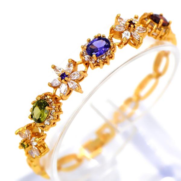 Classic 18K Gold Plated Cubic zirconia Bracelet & bangles factory wholesale high quality