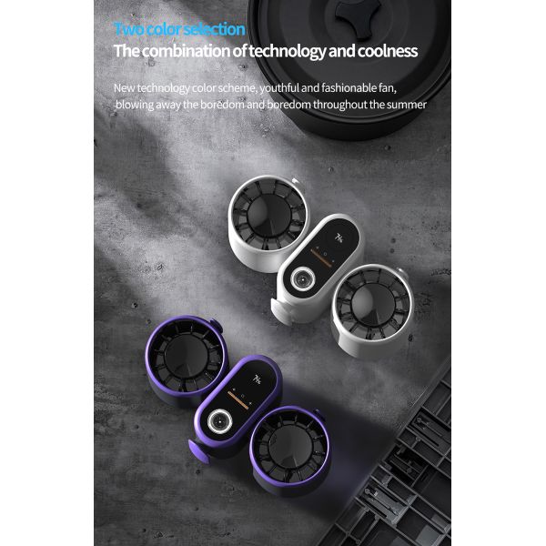3 In 1 Dual Head Portable Air Cooling Fan With 8000mAh Battery Outdoor Use