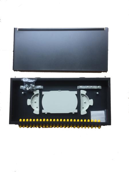 24 Ports Fiber Optic Panel , 1U Rack Mount Patch Panel With ST Simplex Adapters