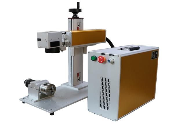 Low Power Fiber EZCAD Laser Marking Machine With Rotary Metal Stainless Steel Tube