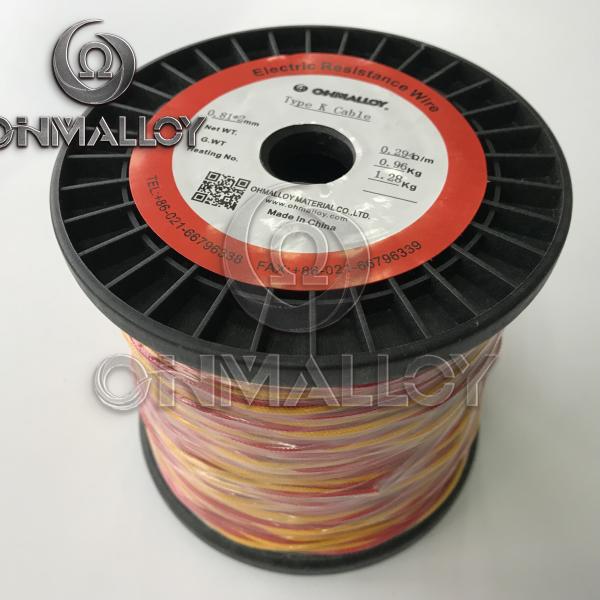 0.71mm Type K Thermocouple Wire ANSI Fiberglass Insulation 700 Degress