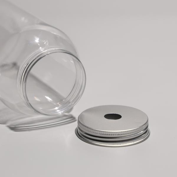 Garrafa redonda de plástico PET de 500 ml com tampa de alumínio/ plástico