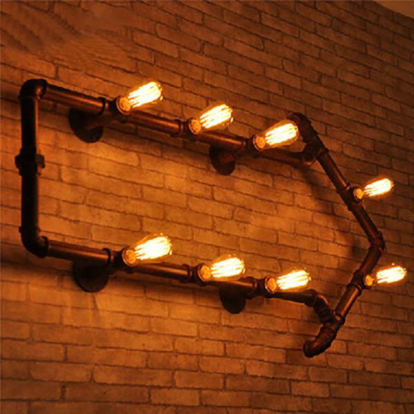 Metal Water Pipe Filament Bulb Wall Lights  50/60 Hz For Restaurant Bedroom