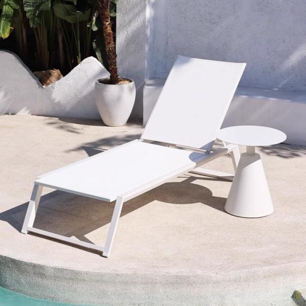 Outdoor Daybed Wicker Lounger Stretch for Garden Swimming Pool Sunbed Aluminum Daybed