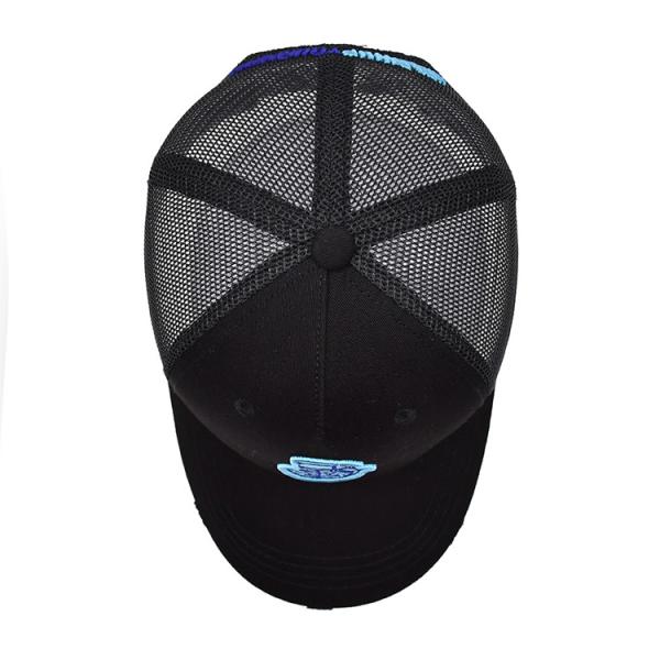 3D вышивка Нервный хлопок Твиль Шляпка грузовика Черная сетка Шляпа грузовика Пре изогнутый визор