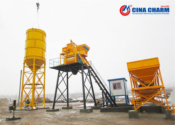 Road Construction Ready Mixed HZS50 3.8m Concrete Mixing Plant