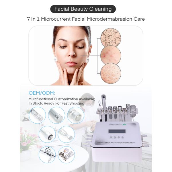 7 in 1 Galvanic Microcurrent Facial Machine Diamond Microdermabrasion Electroporation Mesotherapy Emssings Face Lift Machine