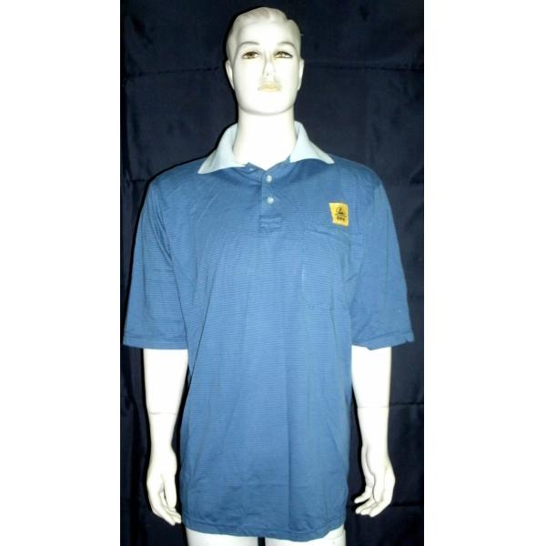 CE 0.17  96% Polyester 4% Conductive Fibre ESD POLO T Shirt