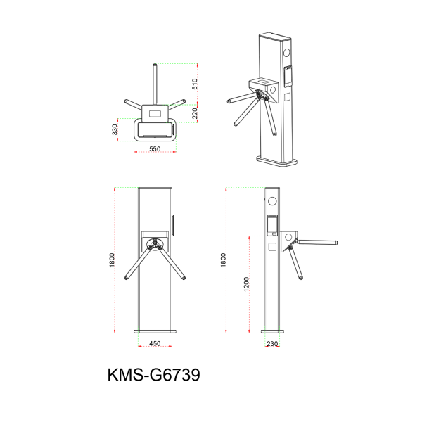 IR Sensor Anti-Tailgating Tripod Turnstile for Science Museum with Visitor Appointment System