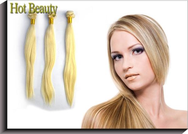 Russian Remy Human Hair Extensions Clean And Neat Straight  613# Blonde