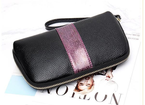 2019 new model can hold mobile phone zipper leather handbag clutch wallet bag for women