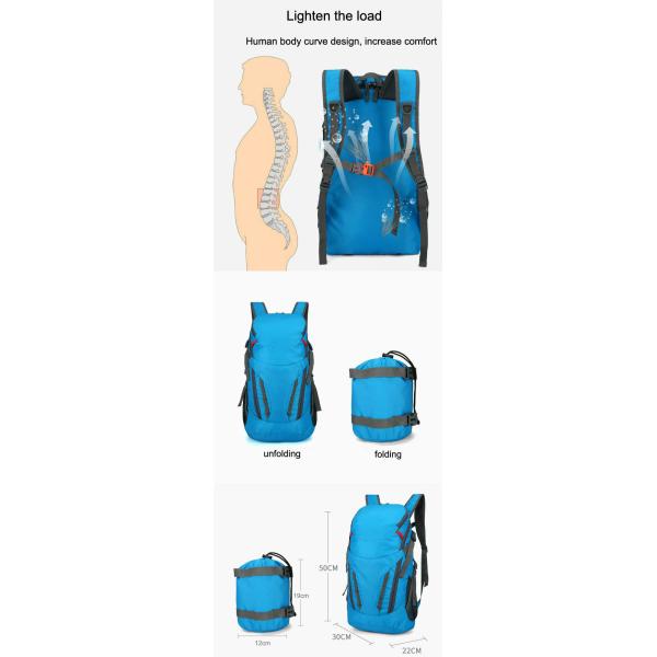 Рюкзак Daypack 35L рюкзака облегченного перемещения Packable складной располагаясь лагерем