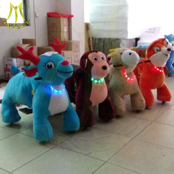 Hansel shopping mall electric mountable animal plush ride on toys