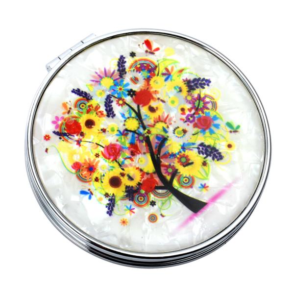 Складное круглое увеличивающее косметическое карманное зеркало