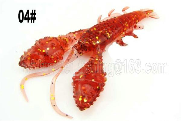 New  best sale 9.5cm/8g  5 kinds colors artifical soft shrimp fishing lure