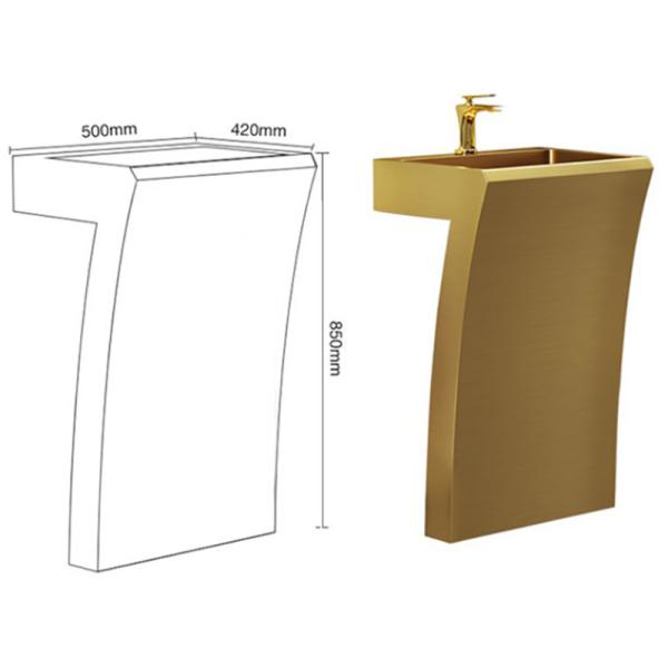Modern Vanity Stainless Steel Pedestal Sink Floor Standing 7 Shape