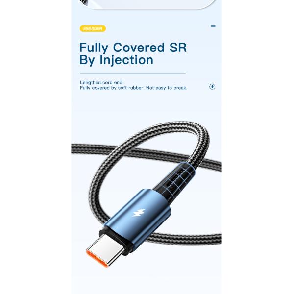 Sunset USB to Type C Cable 120W Quick Charge Type C Data Cable 6A