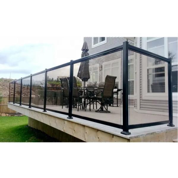 Наружный балкон Верхний монтированный Алюминий U-канал закаленное стекло без рамы ограждения стекло оборудование балюстрады и рукоятки