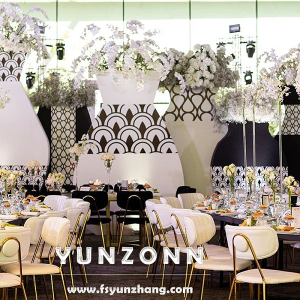 Luxury Dining Chair with Gold Metal Legs Soft Back Upholstered in Velvet Fabric for Hotels Coffee Shops Weddings Outdoor Use