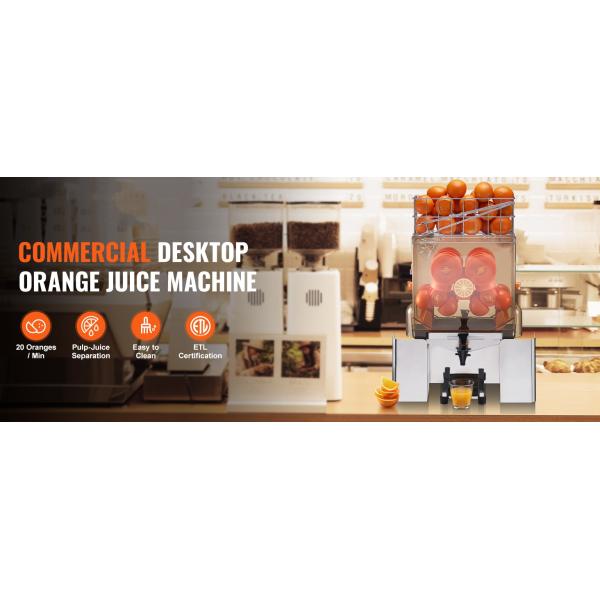 stainless steel case Orange Juice Machine with Safety Features Safety cut off switched and No skin juice