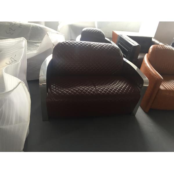 Leather rivet aluminum creative luxury aviator sofa industrial aircraft aluminum lounge chair