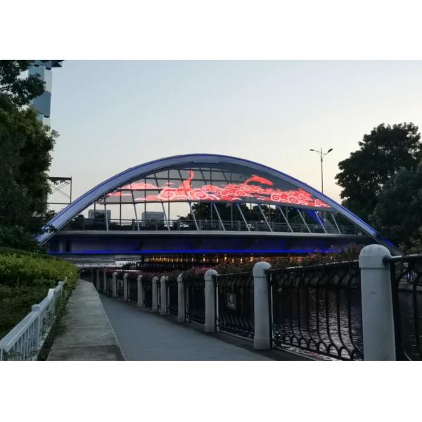 Transparent Outdoor LED Mesh Screen Display See Through Building Facade LED Screen High Brightness IP68