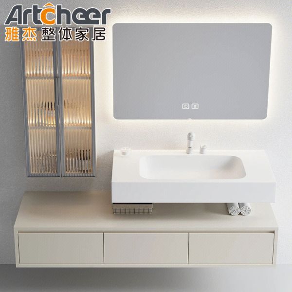 Modern Wall-mounted Bathroom Vanity Set with Eco-Friendly Plywood and Soft Closing Drawers