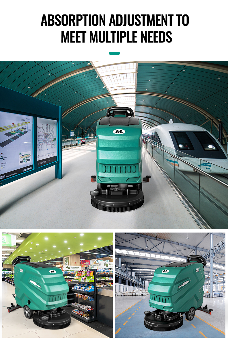 860 Power Floor Cleaning Machine Motor Floor Scrubber Machine 1280 800 1000 MM Marble Surface Specifications F50