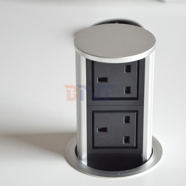 UK Plug Type Pneumatic Lifting Outlet Pneumatic Pop up Power Socket for Hidden Kitchen