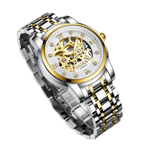 Relógio de pulso masculino de marca original de luxo oco 5ATM à prova d'água