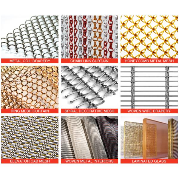 Stainless Steel Wire Material Metal Chain Curtains Woven Wire Mesh Application