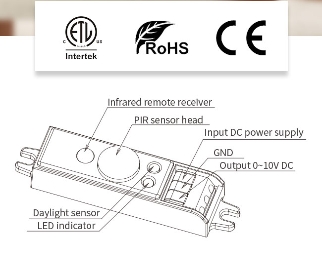 HNS133PIR 12V Small PIR Dimmable Motion Sensor IP20 Настройка дистанционного управления