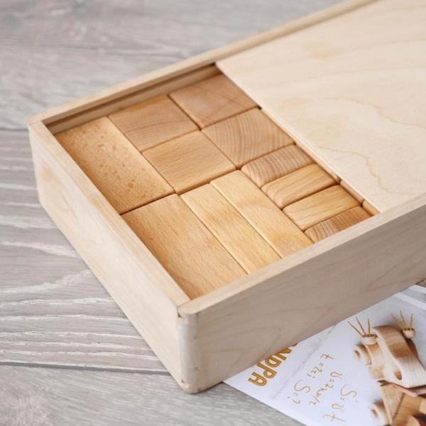 Eco Stacking Handmade Wooden Toys Natural Wooden Building Blocks For Toddlers