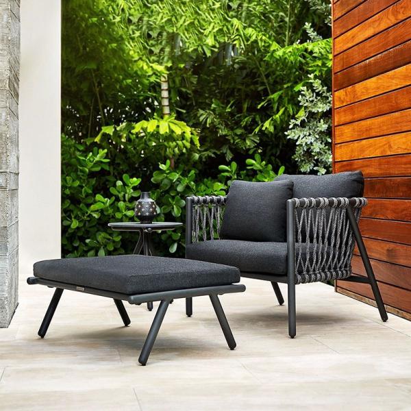 Chaise en rotin de pique-nique extérieur en acier avec couleur optionnelle et 2 ans