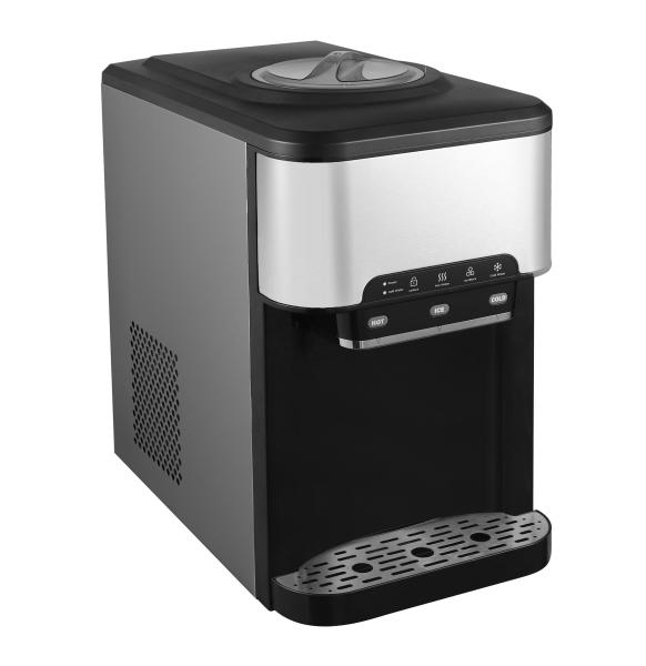 25kg Bullet Ice Maker Small Home and Commercial Ice Making Machine with 3 in 1 Water Dispenser Capacity 10-20Kg/Day